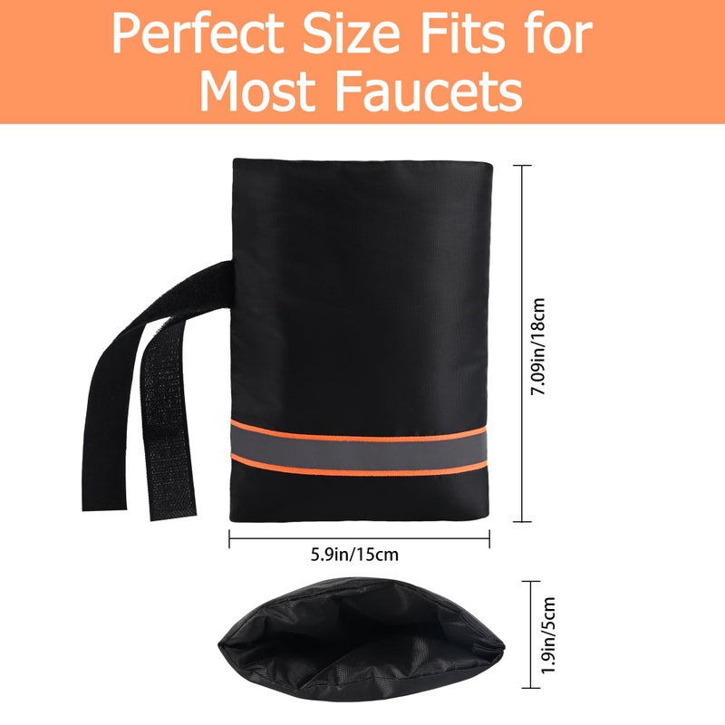 TRIOSEA Outdoor Faucet Cover, Thicken Outdoor Faucet Covers for Winter Freeze Protection 5.9 "" W x 7.1 "" H Orange Reflective Strip, Outside Faucet Socks Reusable Waterproof Insulated Wrap Spigot Cover, 4 Pack - Image 4
